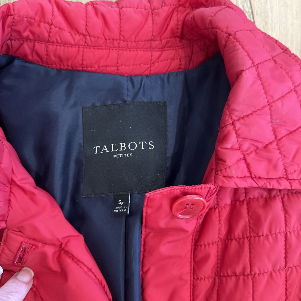 Talbots S P‎ red Quilted jacket Classic Chic Iconic Excellent Wow - Picture 2 of 8